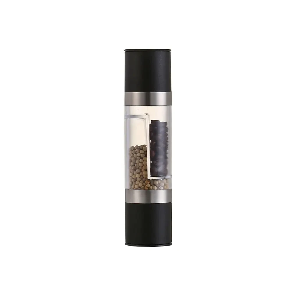 เครื่องบดเกลือและพริกไทย 2 in 1 เครื่องบดเกลือพริกไทยสแตนเลสด้วยตนเองพร้อมเครื่องมือห้องครัวบดเซรามิกแบบปรับได้