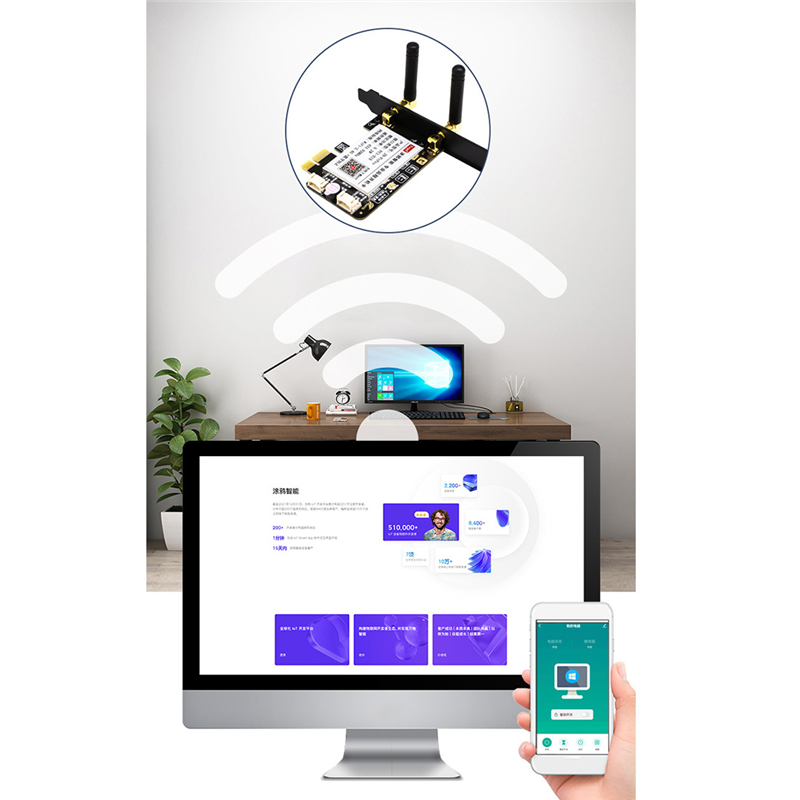 Interruptor de Reinicio de energía Wifi para ordenador, tarjeta PCIe para PC, Control remoto por aplicación, compatible con Google Home,MINI tarjeta, Tuya