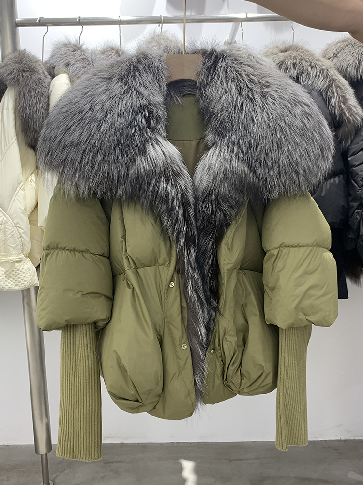 2023 Winter Vrouwen Puffer Jas Grote Echte Vos Bontkraag Dikke Luxe Parka Bovenkleding Vrouwelijke 90% Witte Eend Donsjack