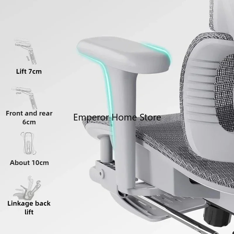 Cadeira giratória ergonômica para computador, assento de escritório, giratória, 4d, 7d, com suporte lombar, malha respirável, móveis para jogos
