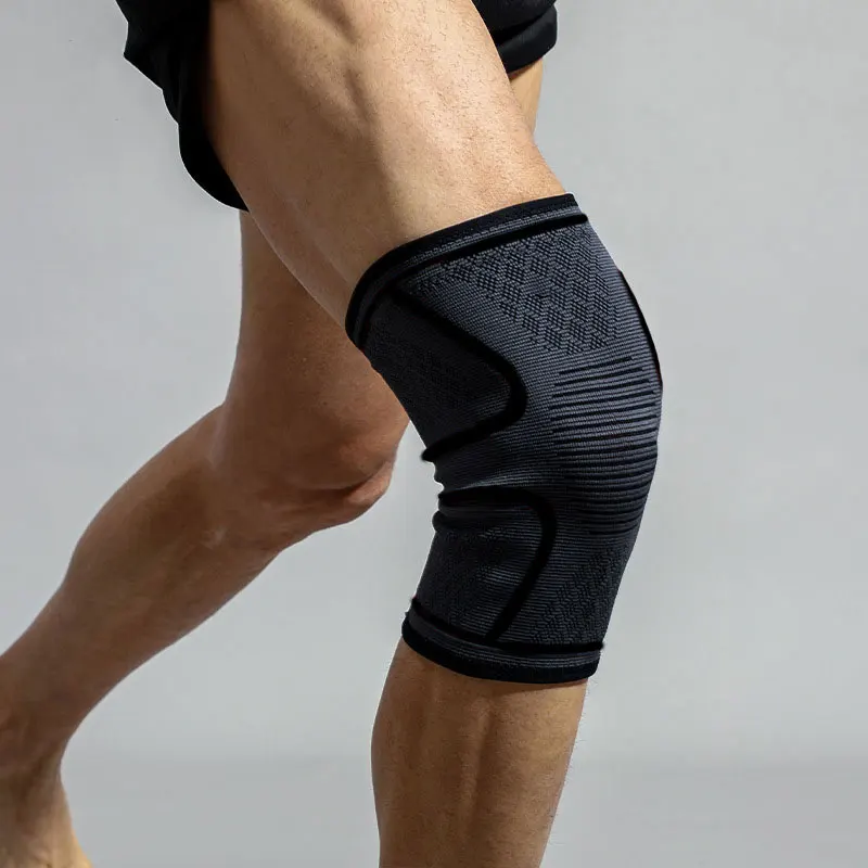 1 manica di supporto per ginocchio a compressione elastica e traspirante per basket, corsa, ciclismo