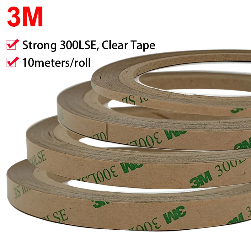 10 เมตร/ม้วน, 3M 300LSE Strong Double Sticky เทปการยึดเกาะเริ่มต้นสูงมากสําหรับแบตเตอรี่เลนส์ Casel BEZEL จอแสดงผล Bonding ‎