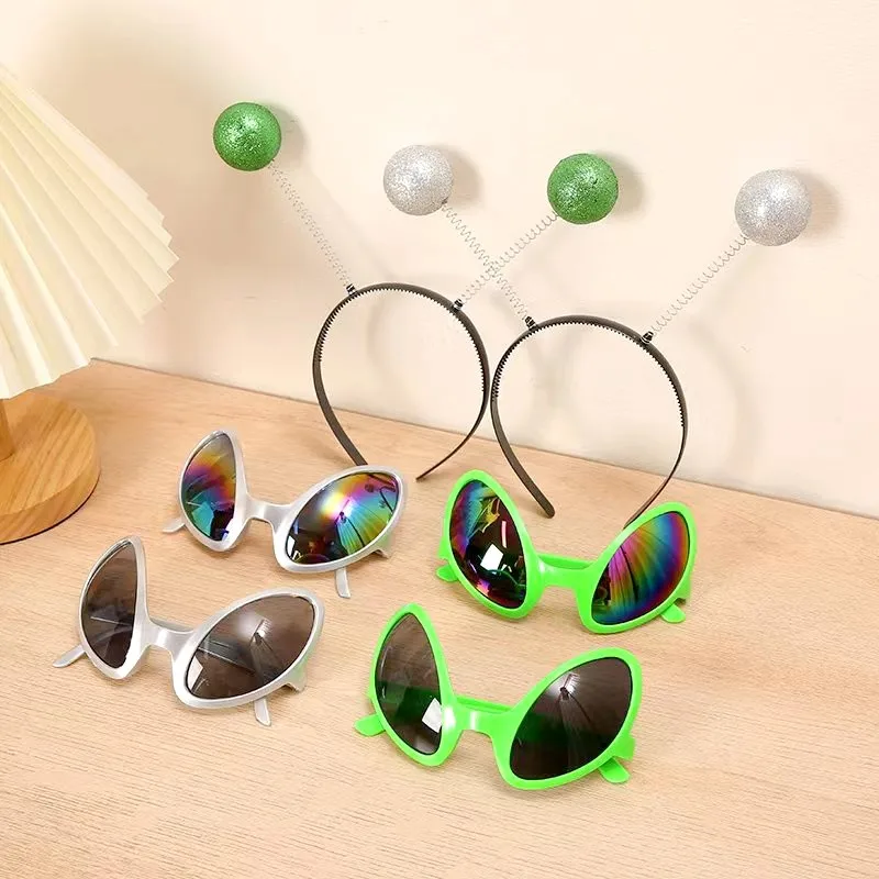 Gafas de sol de Alien para adultos y niños, lentes de arcoíris, gafas de sol divertidas para fiesta de vacaciones, suministros de Halloween, nuevas
