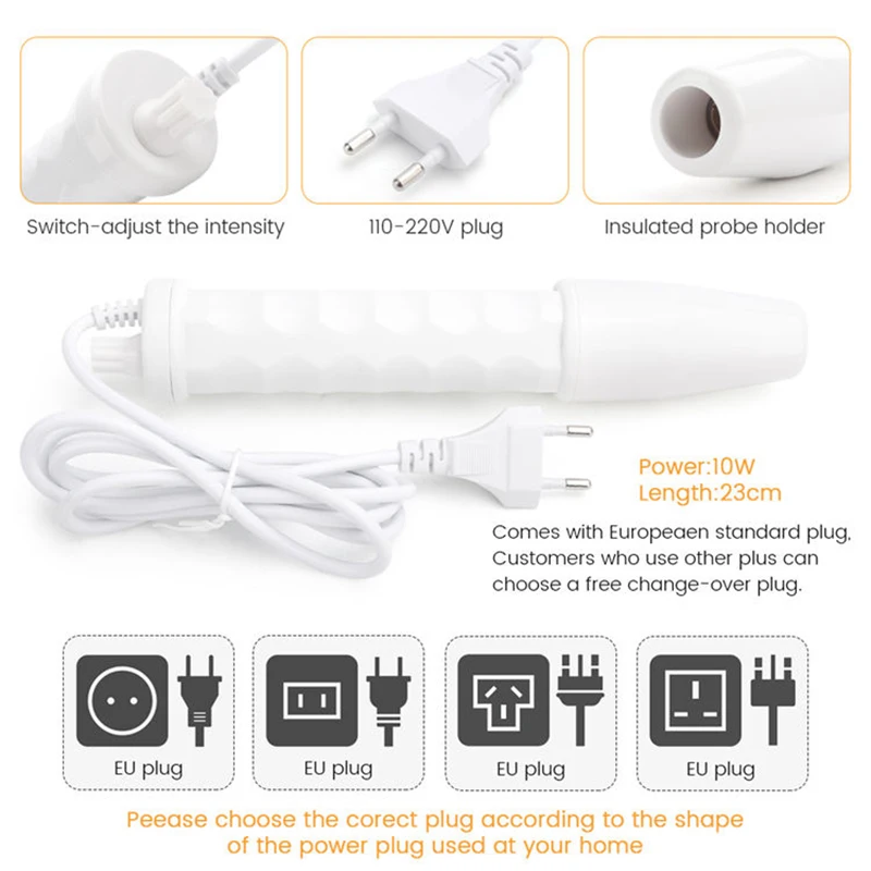 ความถี่สูง Skin Therapy Wand เครื่องแบบพกพาสําหรับนวดสิวฟื้นฟูผิวกระชับลดริ้วรอยเครื่องมือ