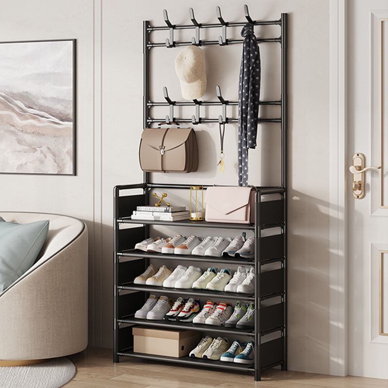 2025 New Shoe Rack With Hanging Hooks Space Saving Storage Organizer For Shoes Coats Hats Closet Clothes Hanger Home Shoes Shelf