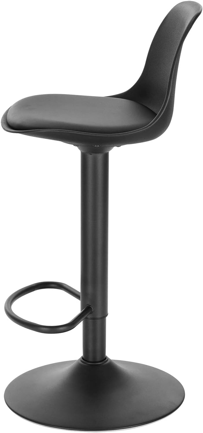 Barhocker Set of 2 Upholstered Swivel Stool mit Luftheber-Design Kunstleder Barstuhl mit Lehne Küchen