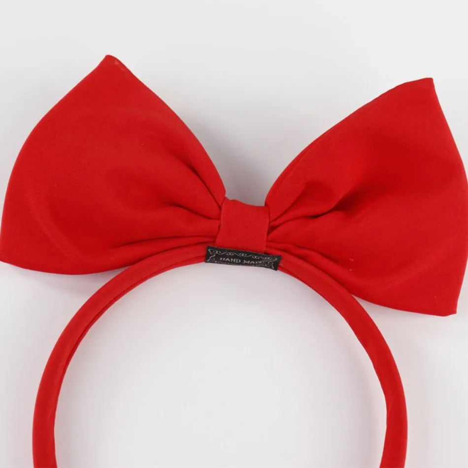 น่ารักสาวสีแดง Big Bow Headband Snow White คอสเพลย์ Props Headwear สําหรับเด็กหัว Hoop เจ้าหญิงแถบคาดศีรษะผมอุปกรณ์เสริม