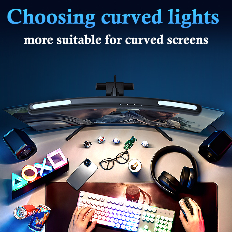 Lampes de bureau Led à intensité variable en continu lumières suspendues d'écran rvb pour rétro-éclairage de moniteur d'ordinateur lumière de barre d'écran LED pour l'étude de bureau