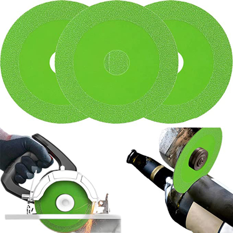 Lama da taglio con lama per brasatura verde ultrasottile diamantata, lama per sega da taglio per molatura di bottiglie di vino, piastrelle in vetro di giada ceramica