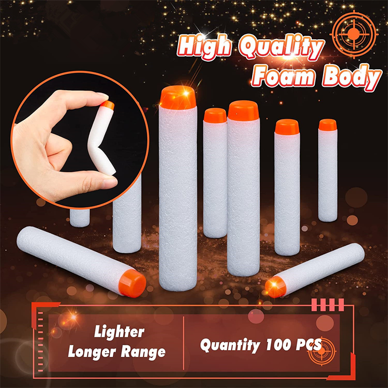 100 Chiếc Nạp Phi Tiêu Cho Súng Đồ Chơi Nerf N-Strike Elite Mô Đun Phát Sáng Ở Đậm Đạn-Trắng