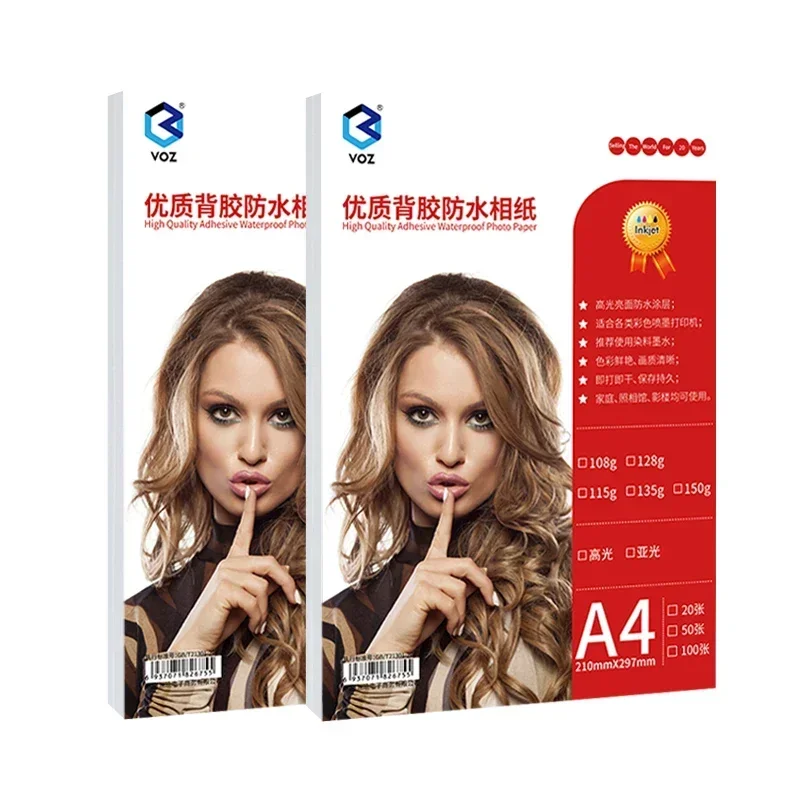 새로운 135g/150g 자체 접착 인화지 잉크젯 인화지 A3/a4/a5/a6 사진 스티커 붙여 넣을 수있는 방수 고광택 인화지