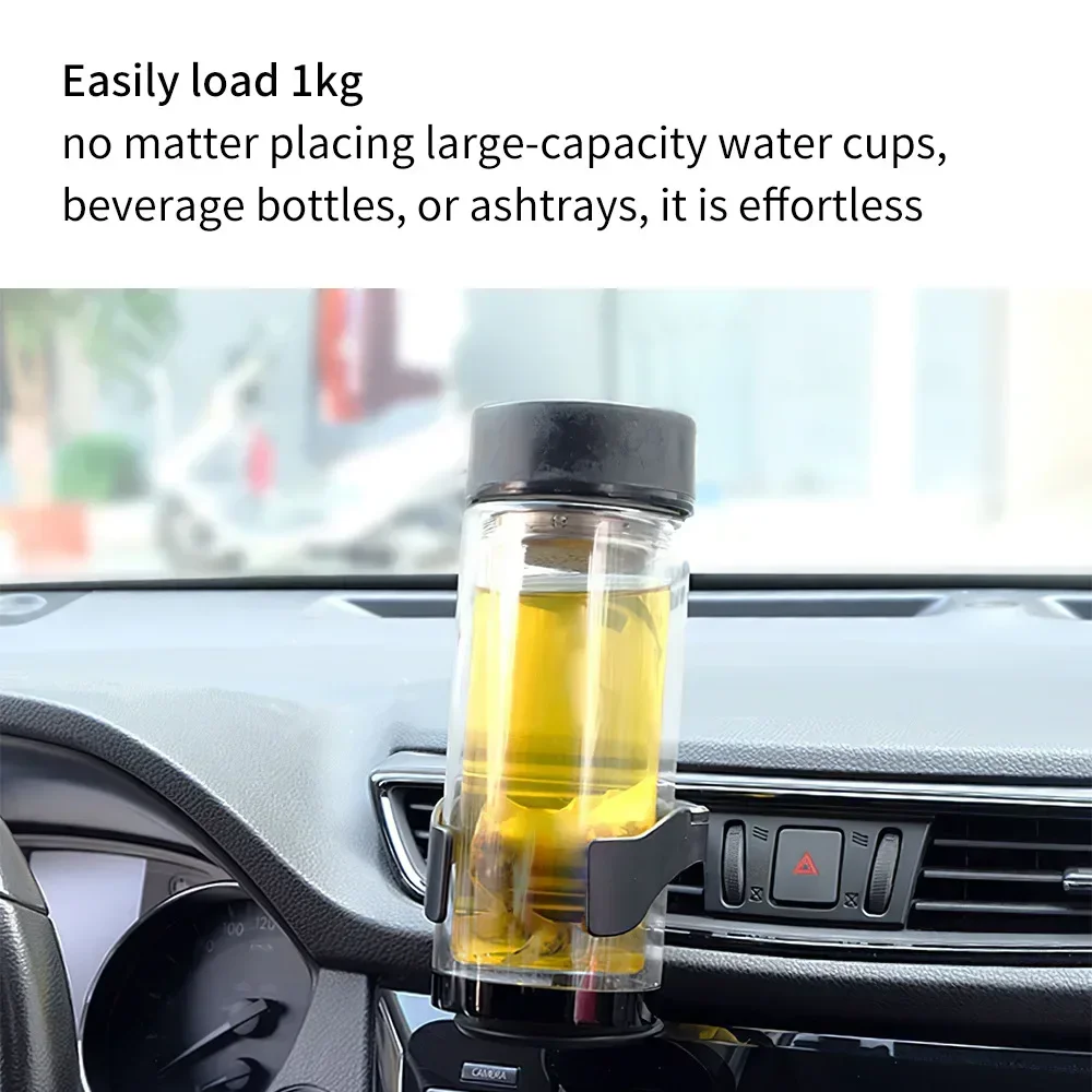 Portavasos Universal para coche con montaje en salida de ventilación, sostiene cómodamente café, botellas de agua, latas y ceniceros