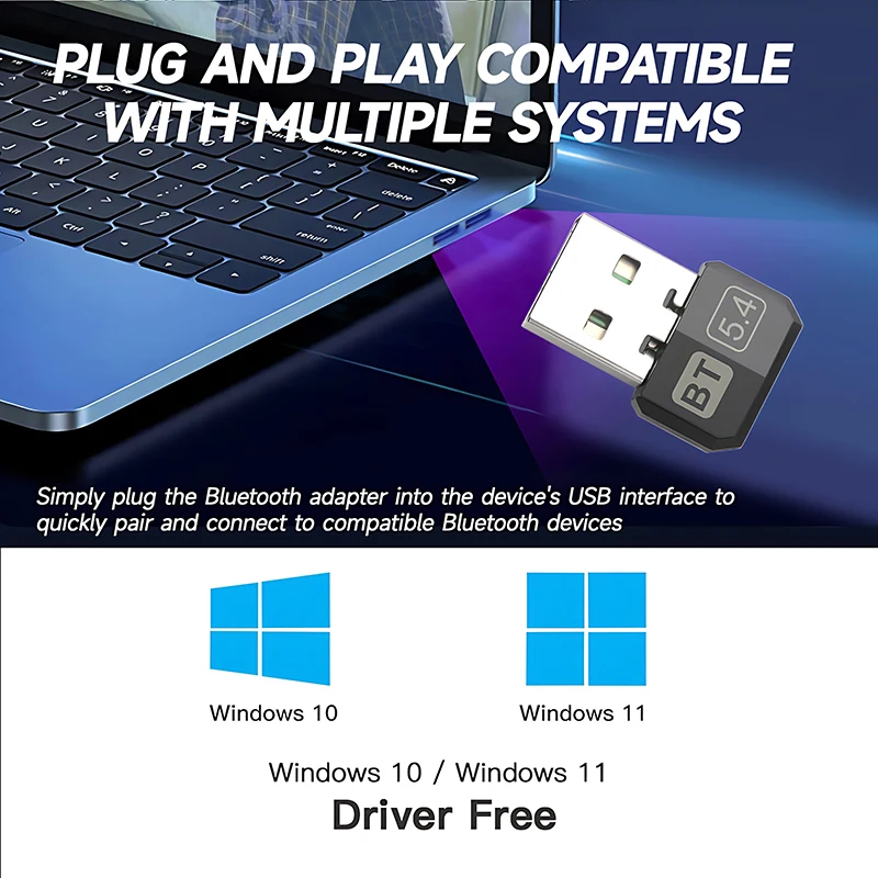 Bluetooth 5.4 Adapter PC/Laptop USB Bluetooth Empfänger Dongle Drahtlose Computer Adapter Für Maus Tastatur Win10/11 Fahrer freies