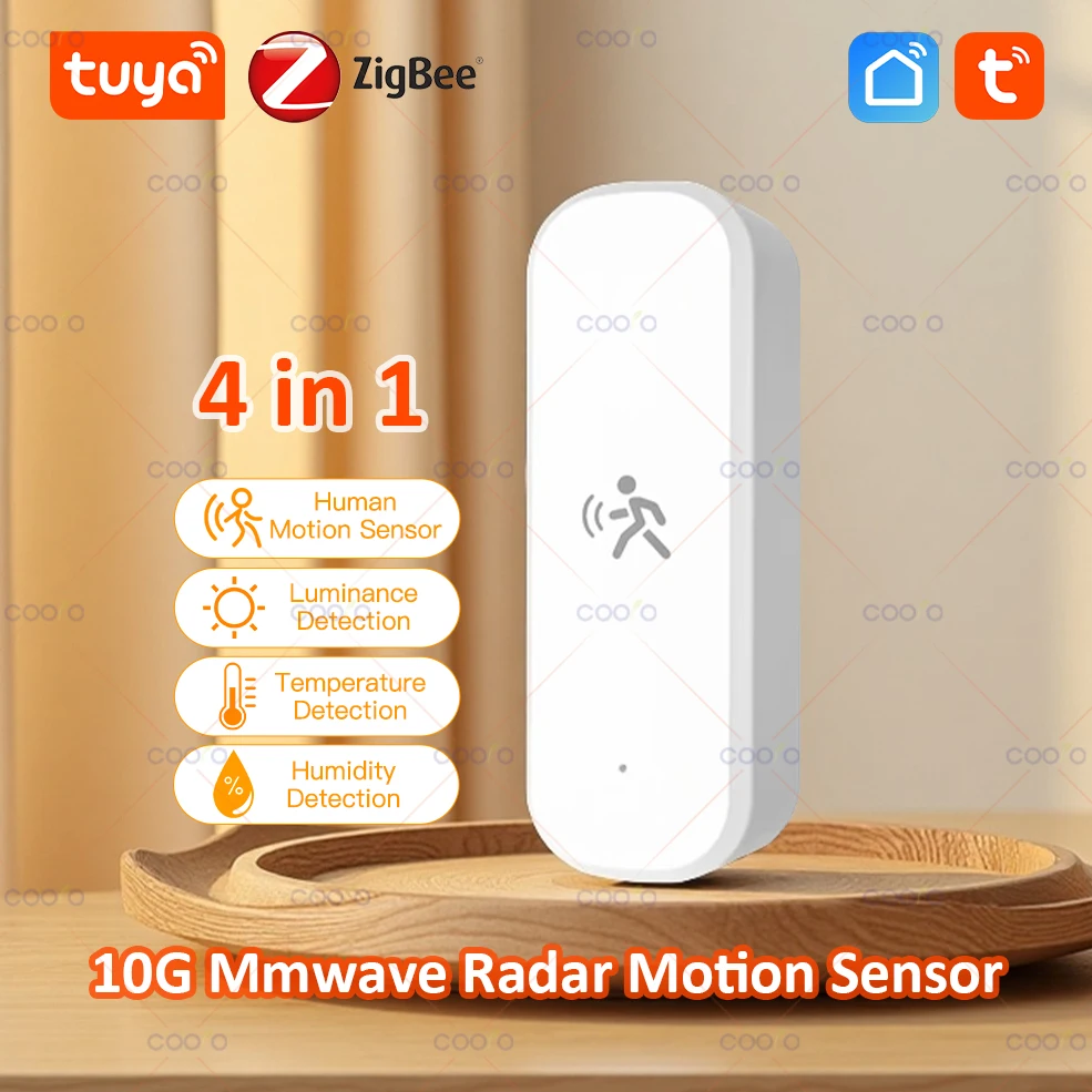 10G menschlicher Bewegungssensor Tuya Zigbee MmWave Radardetektor mit Helligkeitsstemperatur-Feuchtigkeitssensor Verbesserter PIR-Sensor
