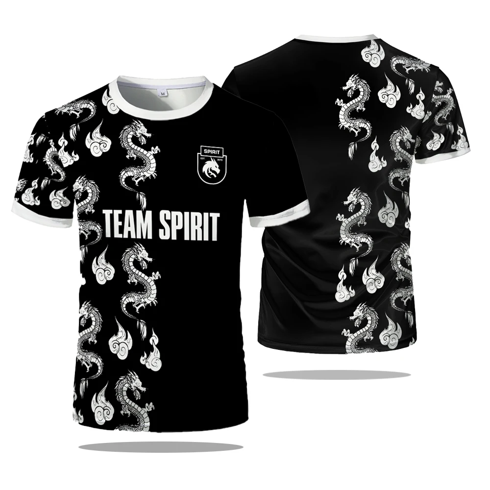 2024 新チームスピリットジャージ Tシャツ Dota CS GO E スポーツゲームユニフォーム男性 Tシャツプレーヤードンクスポーツコンテスト服ファン Tシャツ