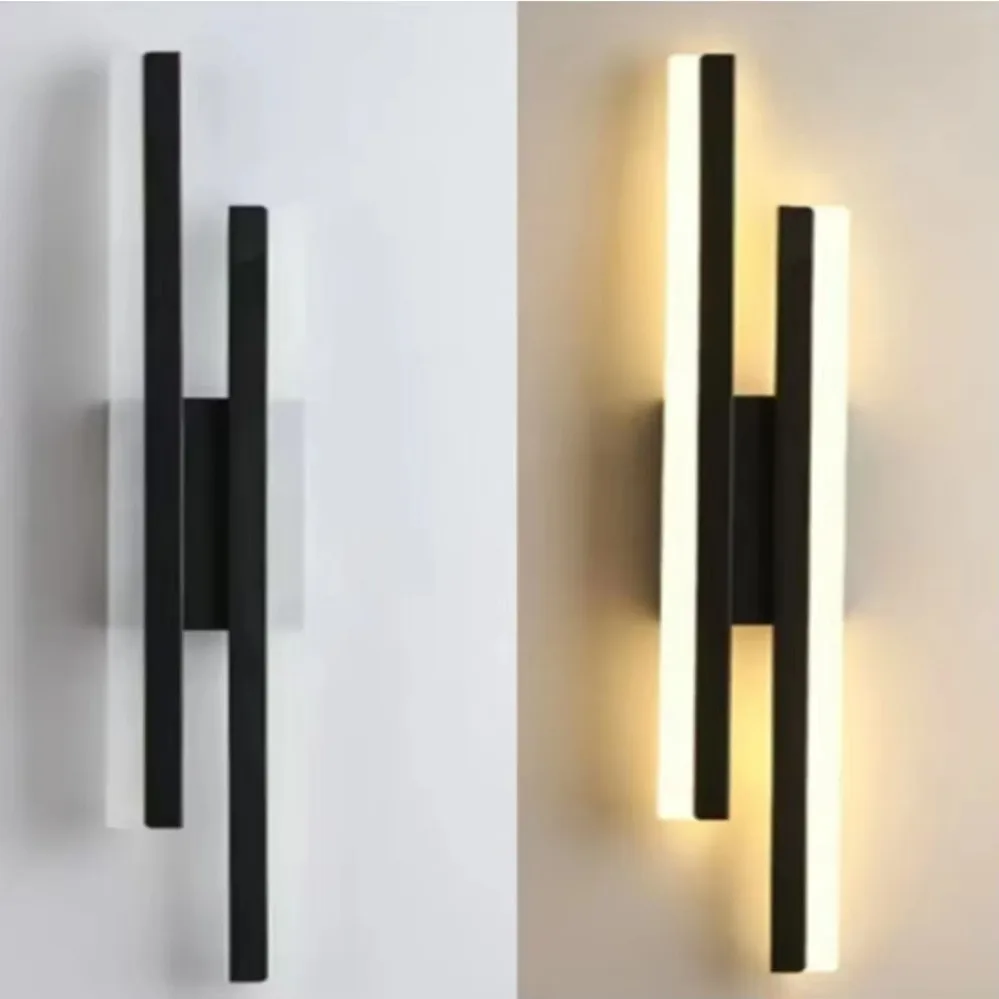 โคมไฟติดผนัง LED โมเดิร์น Simple Line Strip Wall Light อะคริลิคในร่ม Sconce สําหรับห้องนอนห้องนั่งเล่นตกแต่งบ้านโคมไฟทางเดิน