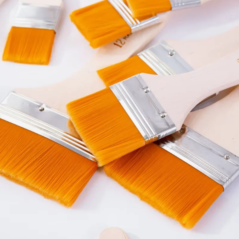 Set di pennelli in nylon con memoria da 12 pezzi/set per disegno a olio acrilico, acquerello, strumenti per pennelli per pittura in legno, materiali artistici