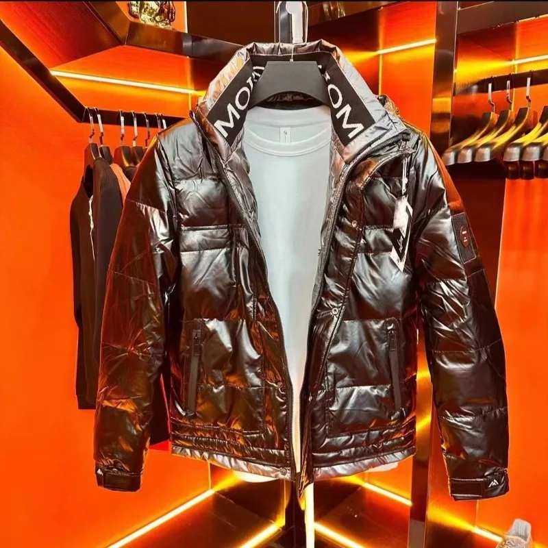Moda nova jaqueta de inverno masculina na moda jaqueta curta masculina leve quente jaquetas acolchoadas casaco superior