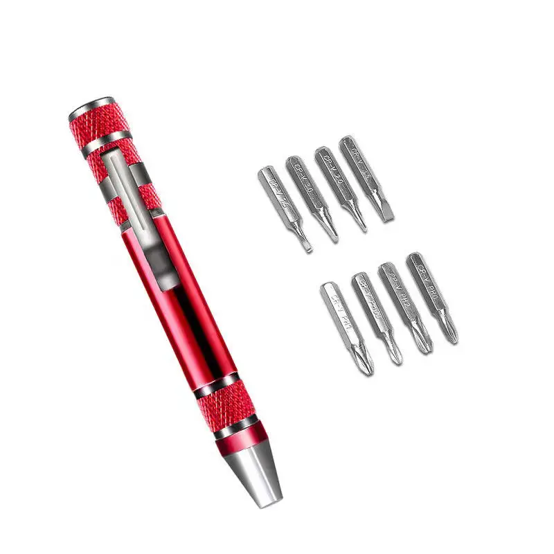 8-in-1 Aluminum Alloy Screwdriver Pen - Changeable Bits For Easy Repairs & Disassembly