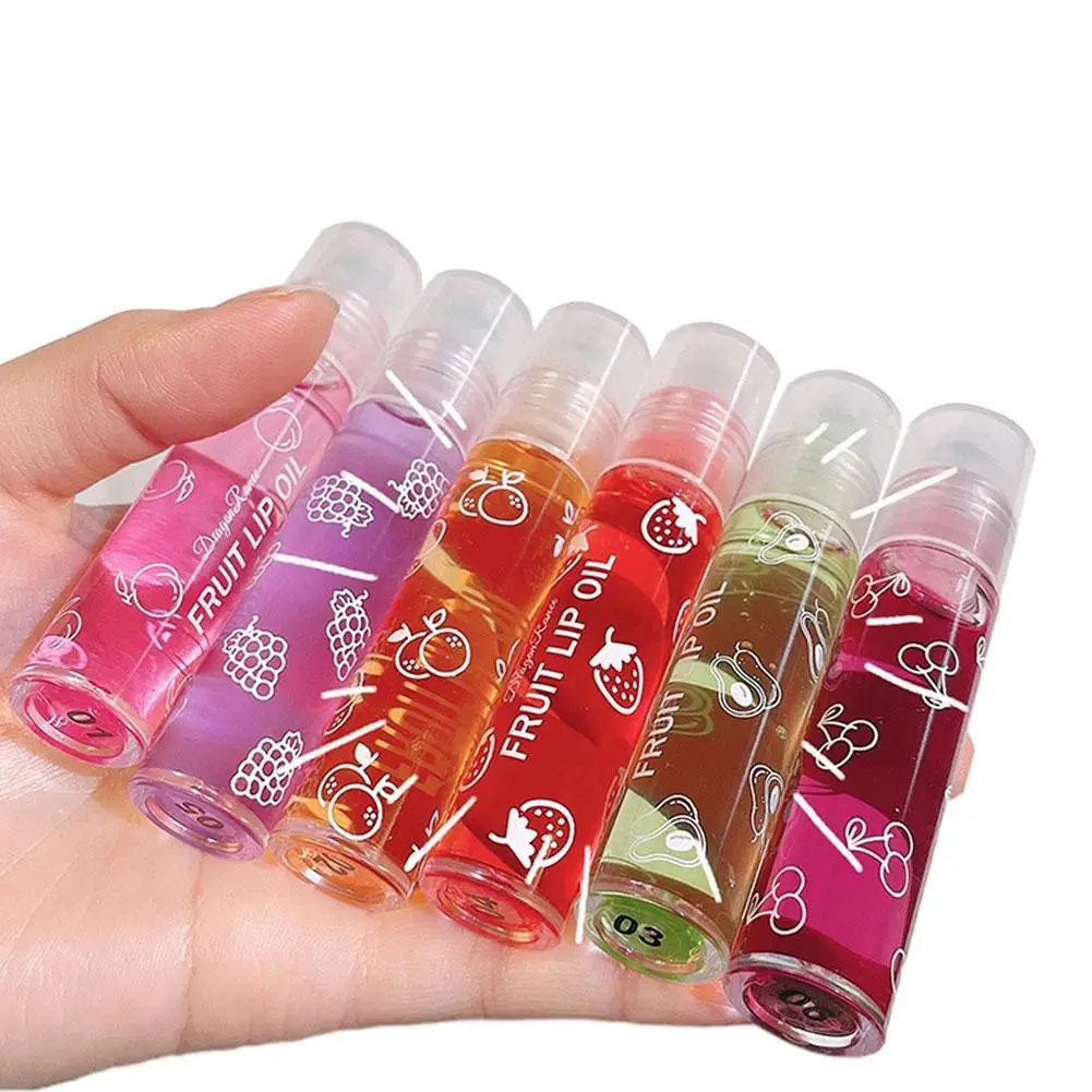 6 colori Roll-on essenza di frutta balsamo per le labbra olio per le labbra idratante per labbra Primer per labbra rossetto idratante lucidalabbra casuale trasparente