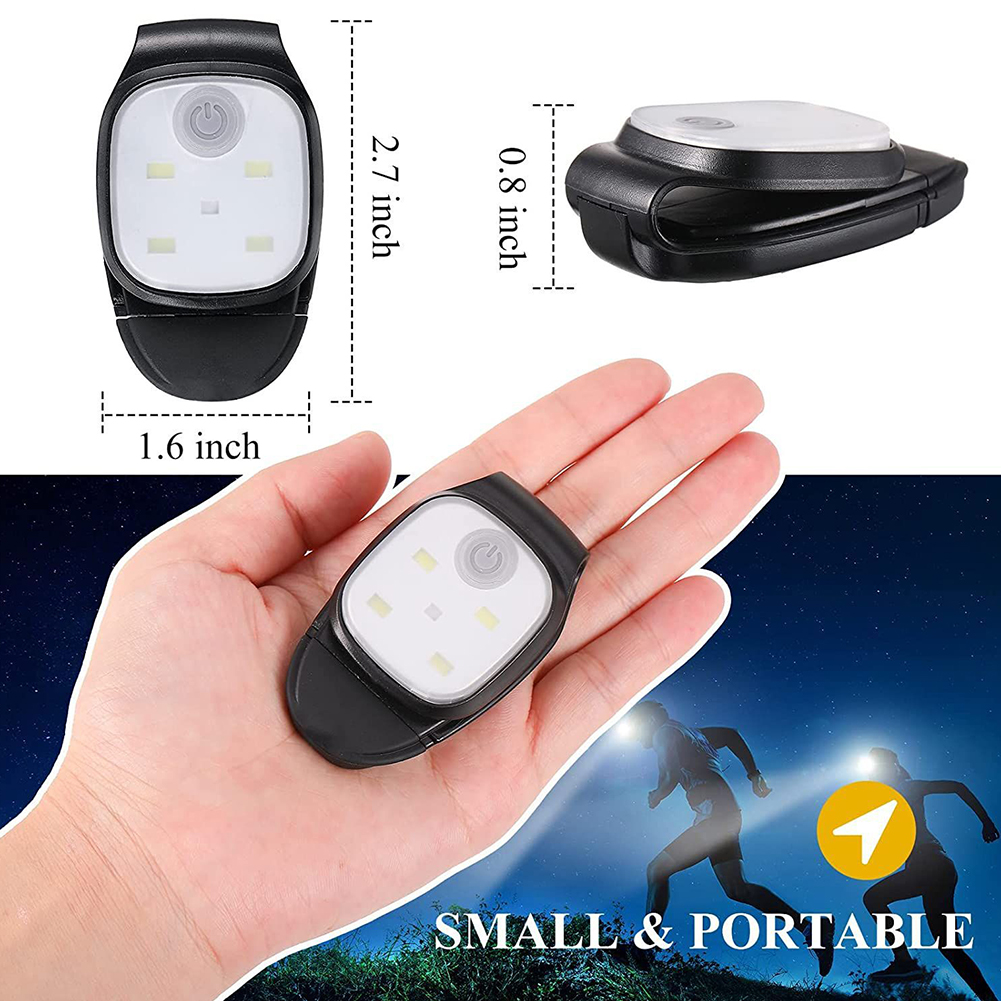 LED-Clip-Lampe 4 Beleuchtungs modi Laufclip Licht Sicherheits warnung zum Joggen Nacht Gehen zum Angeln Wandern USB wiederauf ladbar