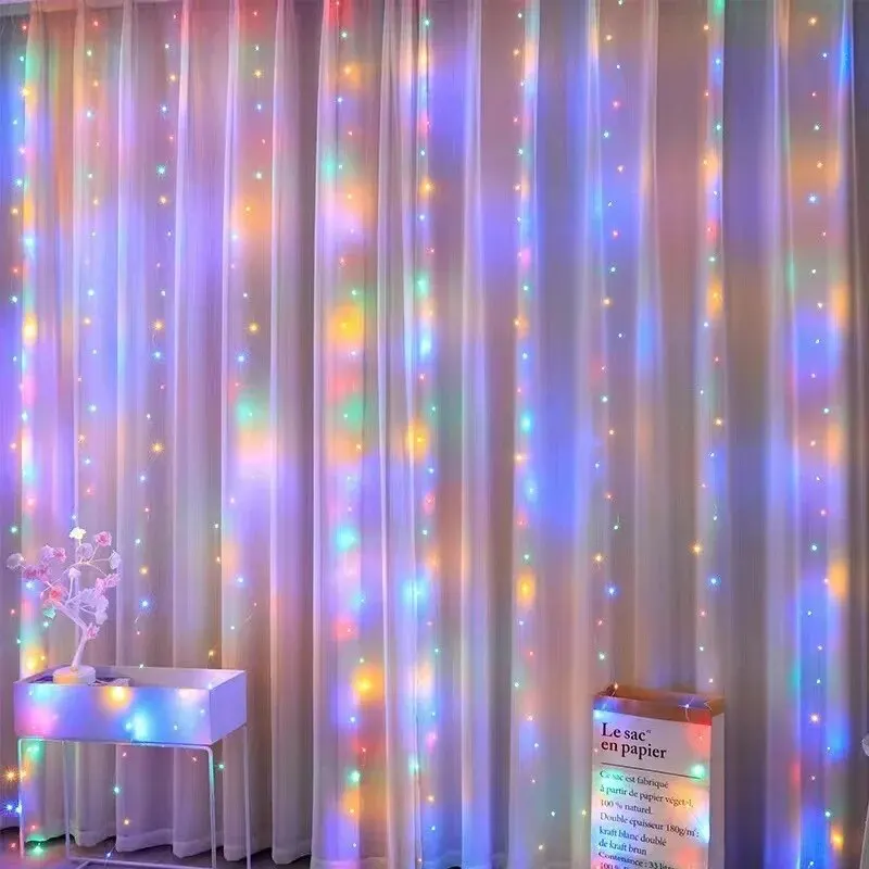 1 szt. USB 3x3/3*2/3*1 kurtyna LED oświetlenie do sypialni świąteczna girlanda bajkowe oświetlenie feston ślubne oświetlenie do dekoracji sypialni w domu
