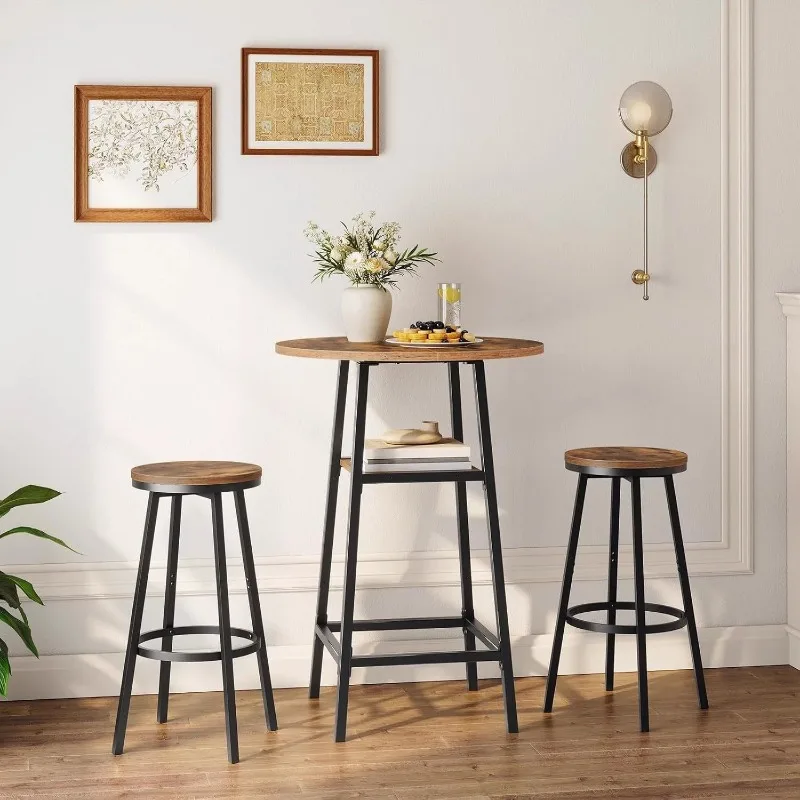 Iron industrial style Round bar coffee table Household modern Simple light luxury home high-end bar dinner table furniture