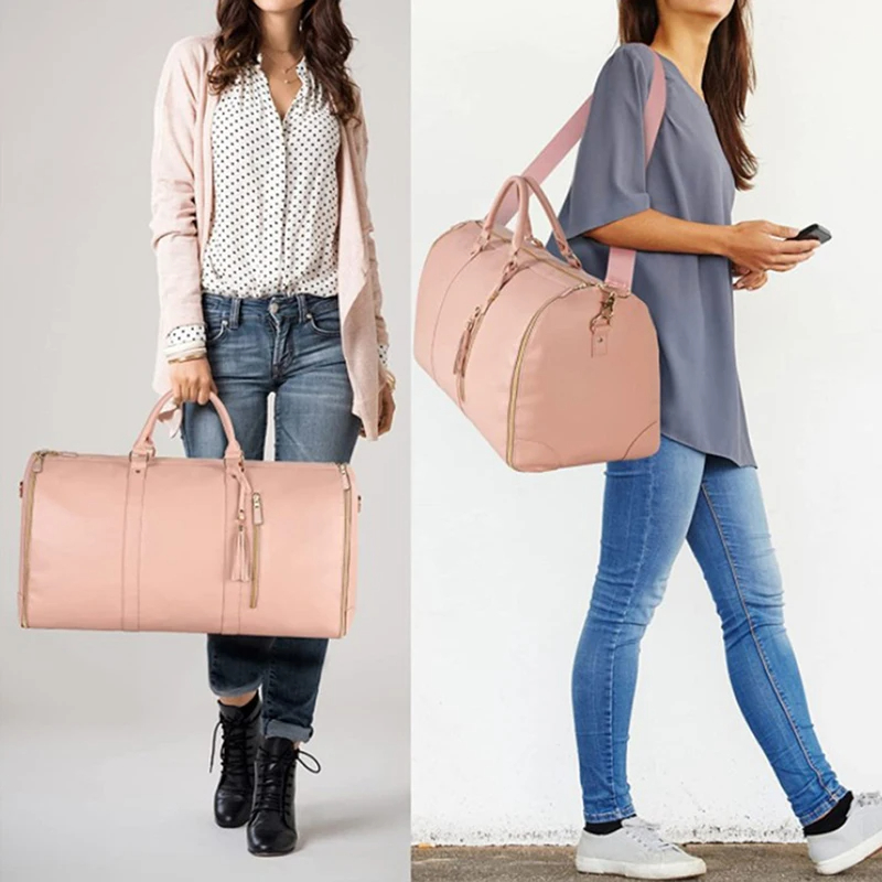 Buylor 2 Stück Taschen, faltbare Anzugtasche, große Kapazität, Reisegepäcktasche mit Schuhbeutel, wasserdichte Damen-Handtasche, Outdoor-Fitness-Tasche