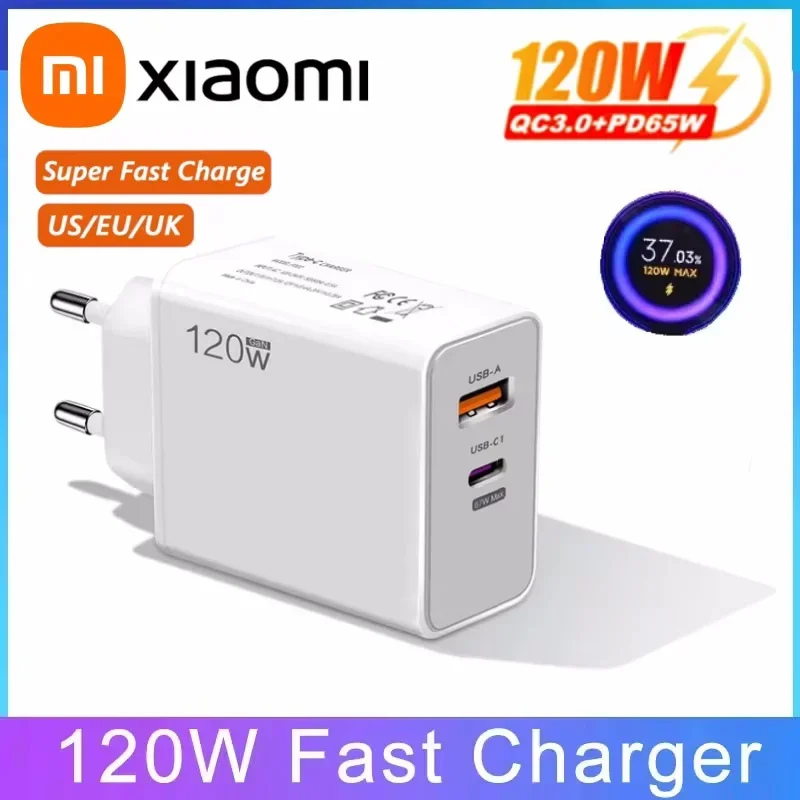 Xiaomi 120W Original Ladegerät Turbo Schnelle EU UNS UK Wand Hypercharge Adapter USB 6A Typ C Kabel für Xiaomi 13 12 11 Ultra Redmi