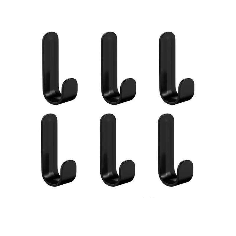 Gancho en J autoadhesivo fuerte, adhesivo impermeable para colgar, toalla de baño, llave de cocina, 6 uds.