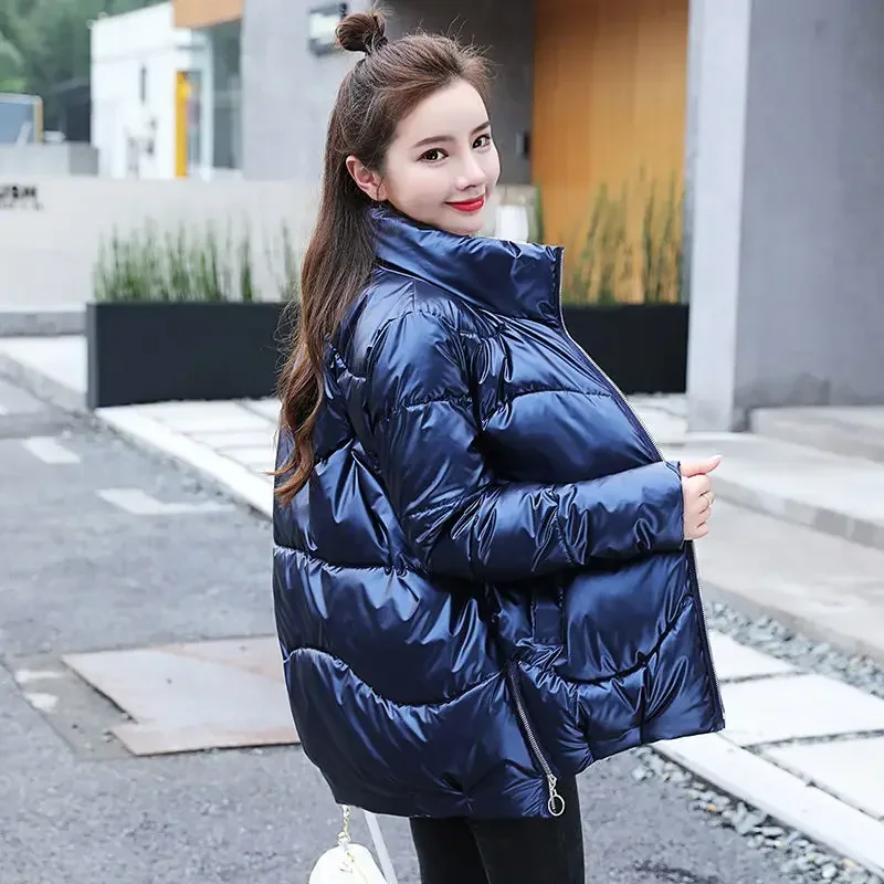 Zip-Upแจ็คเก็ตผู้หญิงหนาPaddingเป็ดสีดําลงผู้หญิงเสื้อQuiltedเบาะฤดูหนาว 2024 แฟชั่นหรูหราInterพิเศษ 2024