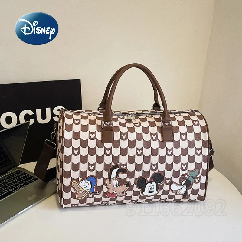 Disney Mickey ใหม่กระเป๋าเดินทางแบบพกพากระเป๋าถือแบรนด์หรูกระเป๋าเดินทางผู้หญิงขนาดใหญ่ความจุ Multi-Functional กระเป๋าเดินทางกระเป๋า