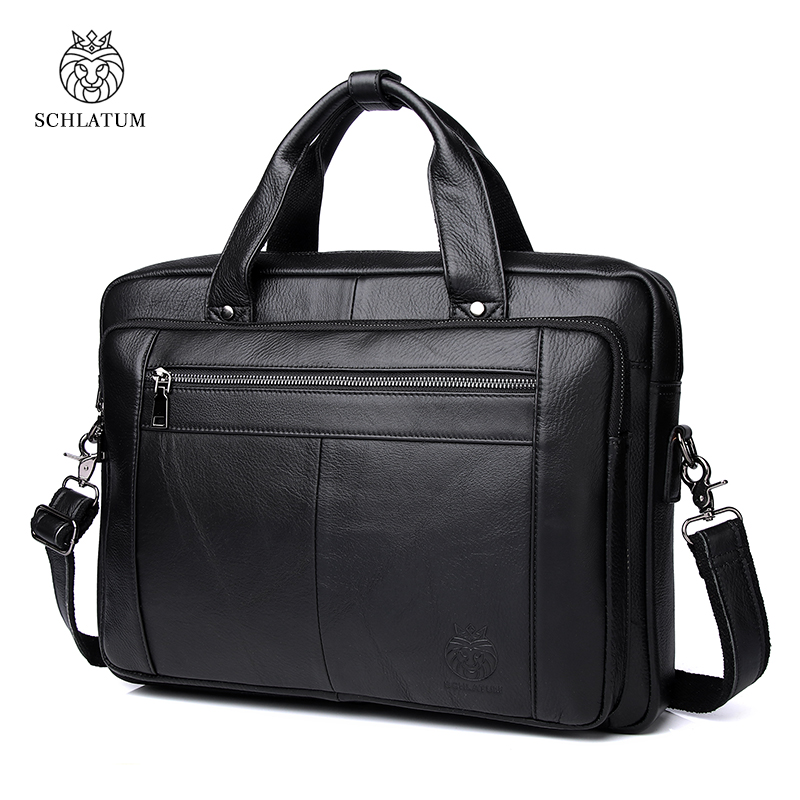 Schlatum Business Herren Aktentasche Echt leder Herren tasche offizielle Tasche 16 Zoll Handheld Schulter Computer tasche