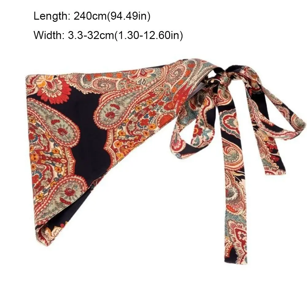 Cinturón Triangular de estilo étnico, decoración de pantalones vaqueros de estilo chino, cinturón Triangular Floral, accesorios de ropa, cinturón Triangular