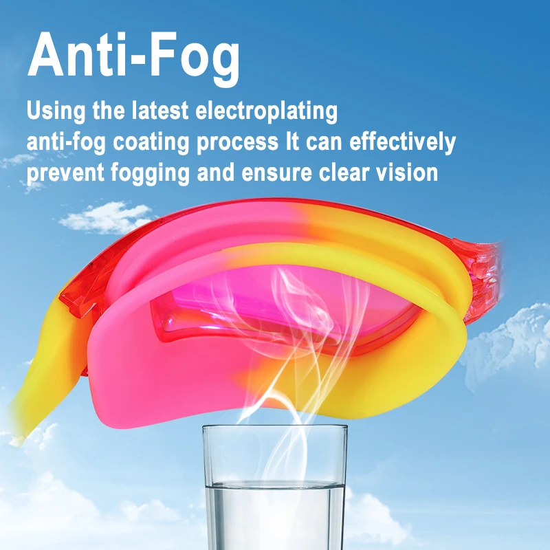 JSJM Professional สีสันเด็กแว่นตาว่ายน้ําซิลิโคน Anti Fog UV แว่นตาว่ายน้ําซิลิโคนกันน้ําแว่นตาว่ายน้ําเด็ก