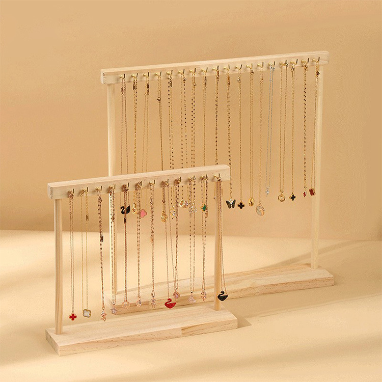 Schmuck Organizer Display Ständer Holz Halskette Hängende Arbeitsplatte Rack für Ketten Ohrringe Armbänder Vitrine Lagerung Rack