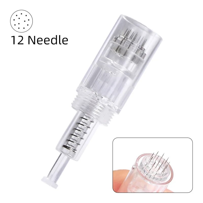 50 stücke 12pin/36pin Runde Nano Microneedling DermaPen Nadeln Schraube Patrone Ersatz Köpfe Tattoo Nano MicroNeedle