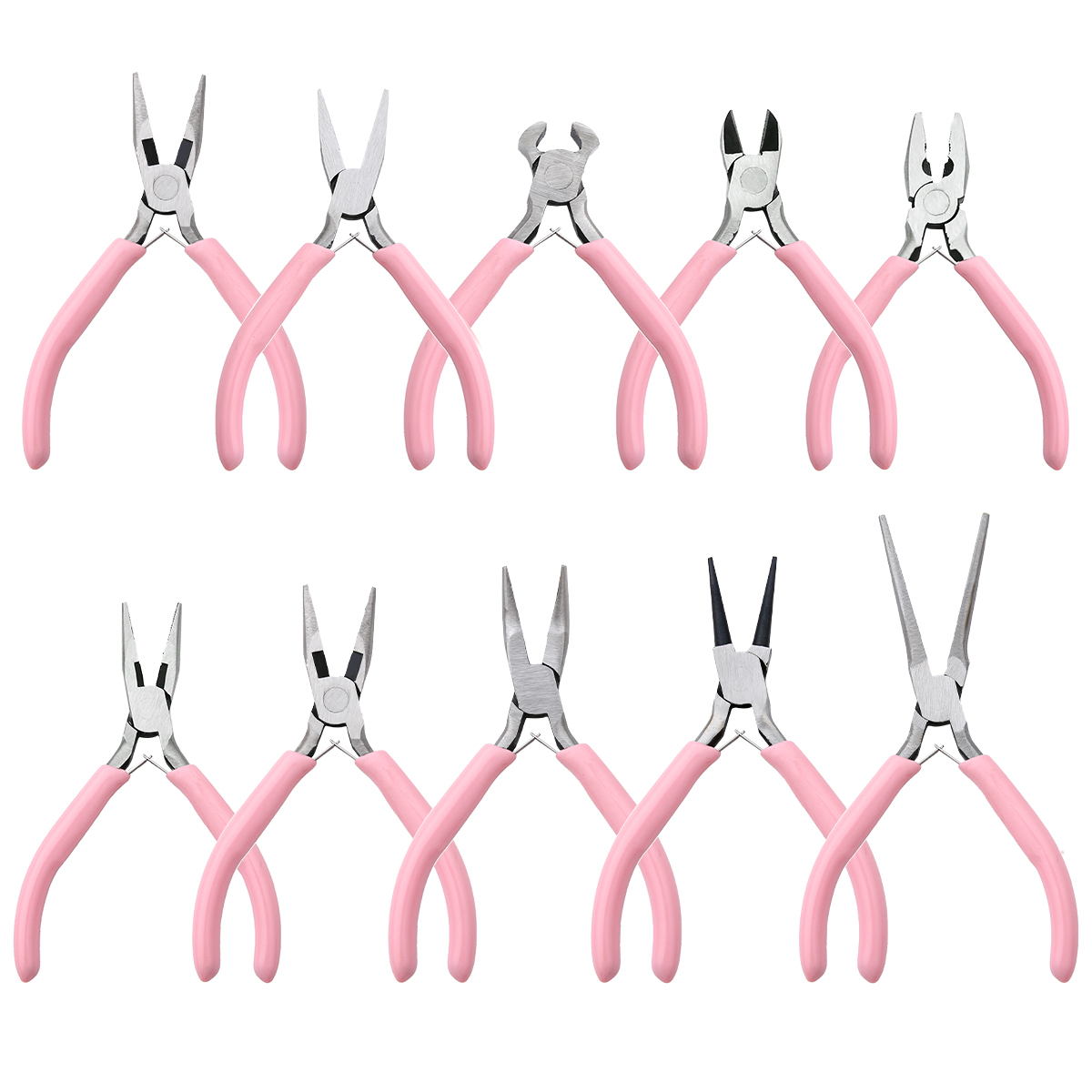 1/5/10pcs Pink Color Handle Anti-slip Splicing and Fixing Jewelry Pliers Tools & Repair Kit, for DIY Jewelery Making
