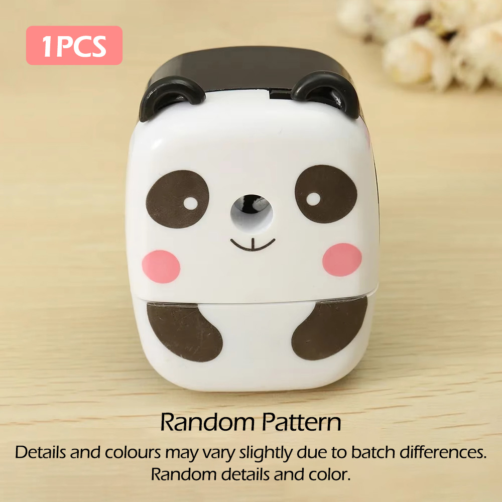 Cartoon Panda Tiger Pencil Sharpener Hand-Cranked Portable Kids School Office Supplies Cute Animal Sharpener Student Stationery