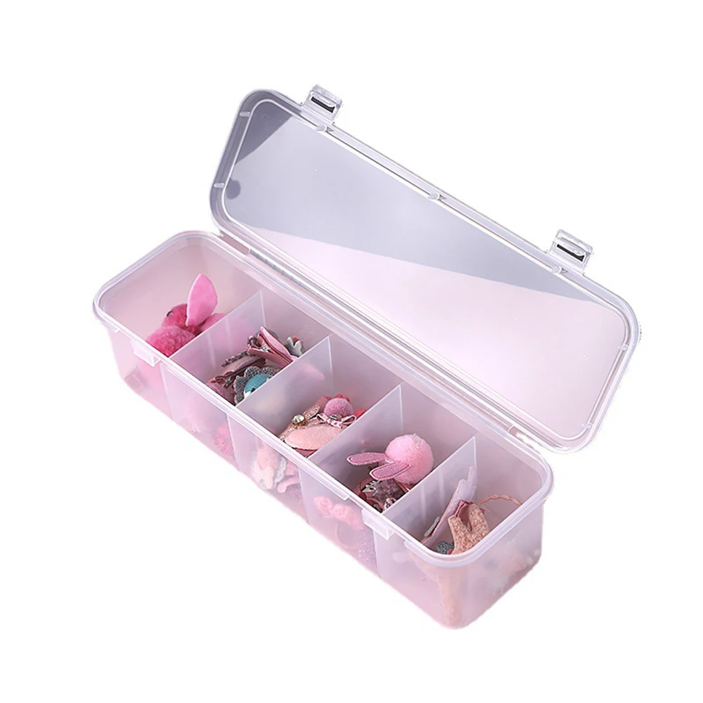 Accesorios de plástico para el cabello, caja de clasificación de joyas, caja de almacenamiento de cinco compartimentos, artículos diversos de escritorio, almacenamiento de cables de datos, 1 ud.