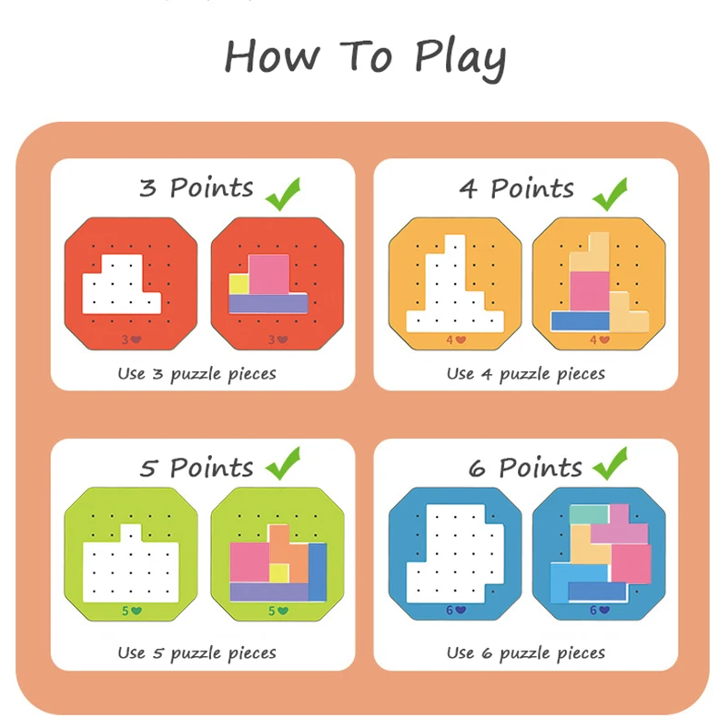Dzieci Tangram Puzzle Zabawka Geometria Kolorowe Logiczne Myślenie Gra Montessori Edukacja Zabawka matematyczna dla dzieci Trening mózgu