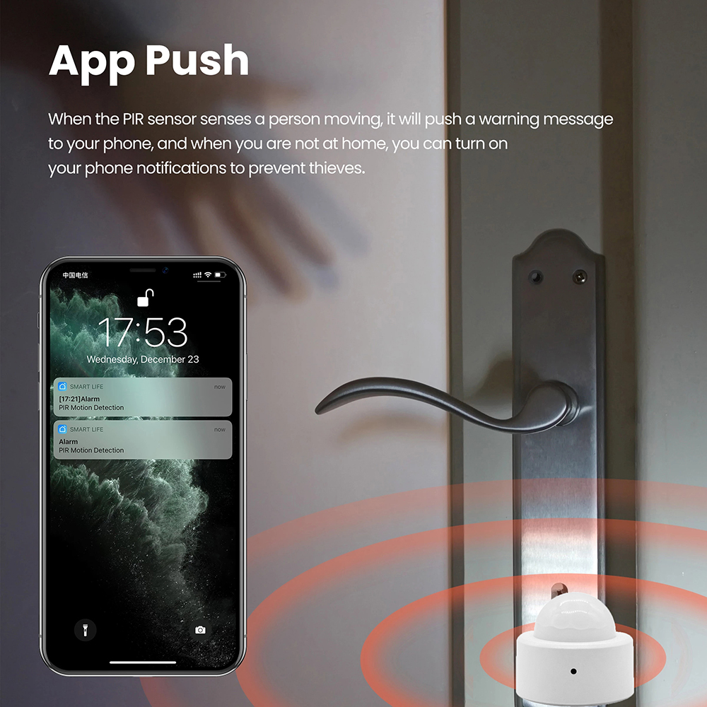 Tuya-Mini Detector de Sensor de movimiento PIR Zigbee 2 en 1 + luz Lux brillante, Sensor de alarma antirrobo de seguridad infrarroja pasiva, vida inteligente