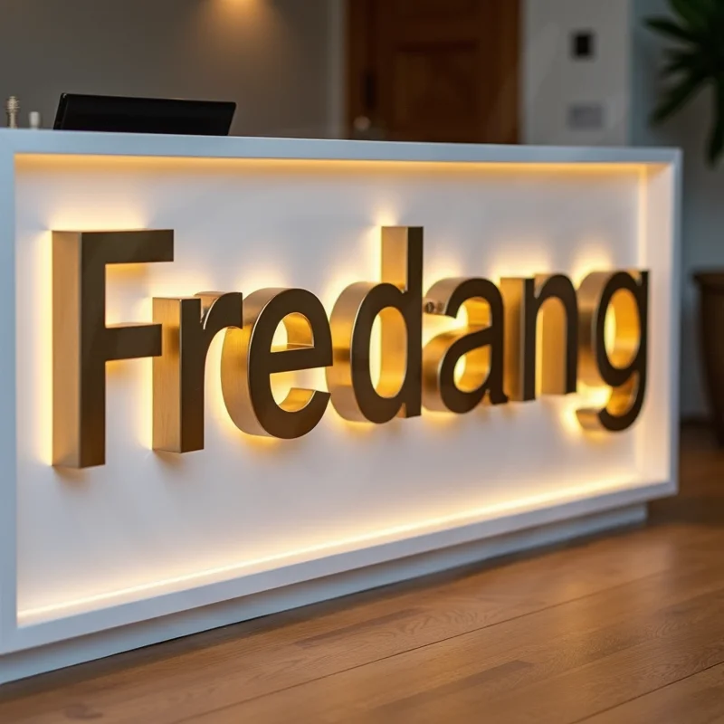 Custom 3D LED Backlit Illuminated Light Up Metal Letters Sign For Outdoor Business Storefront Waterproof Advertising Signage