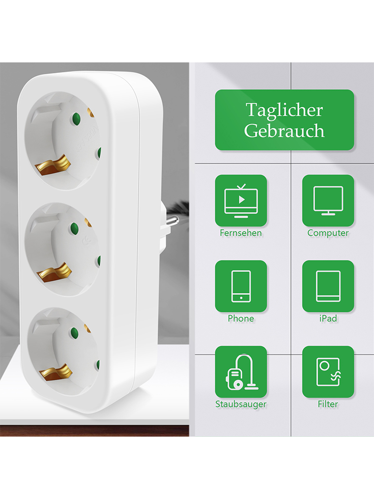 EU Steckdose 3 Outlets Europäischen Standard Adapter Erweiterung Steckdose 2 Pin Stecker Verlängerung AC Konverter Adapter hause