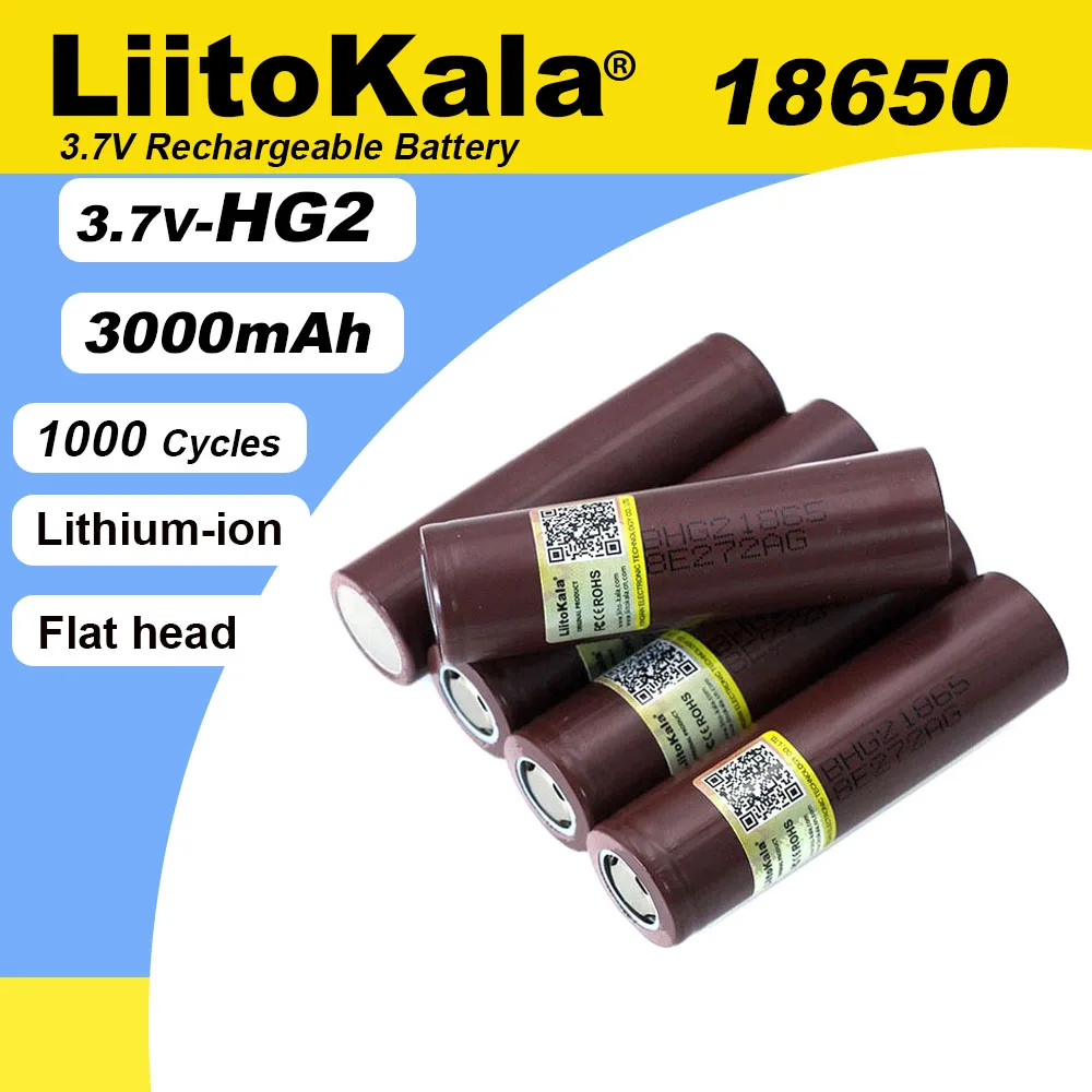 Liitokala 100 % neuer HG2 18650 3000 mAh wiederaufladbarer Akku 18650HG2 3,6 V Entladung 20 A max. 35 A Power-Batterien