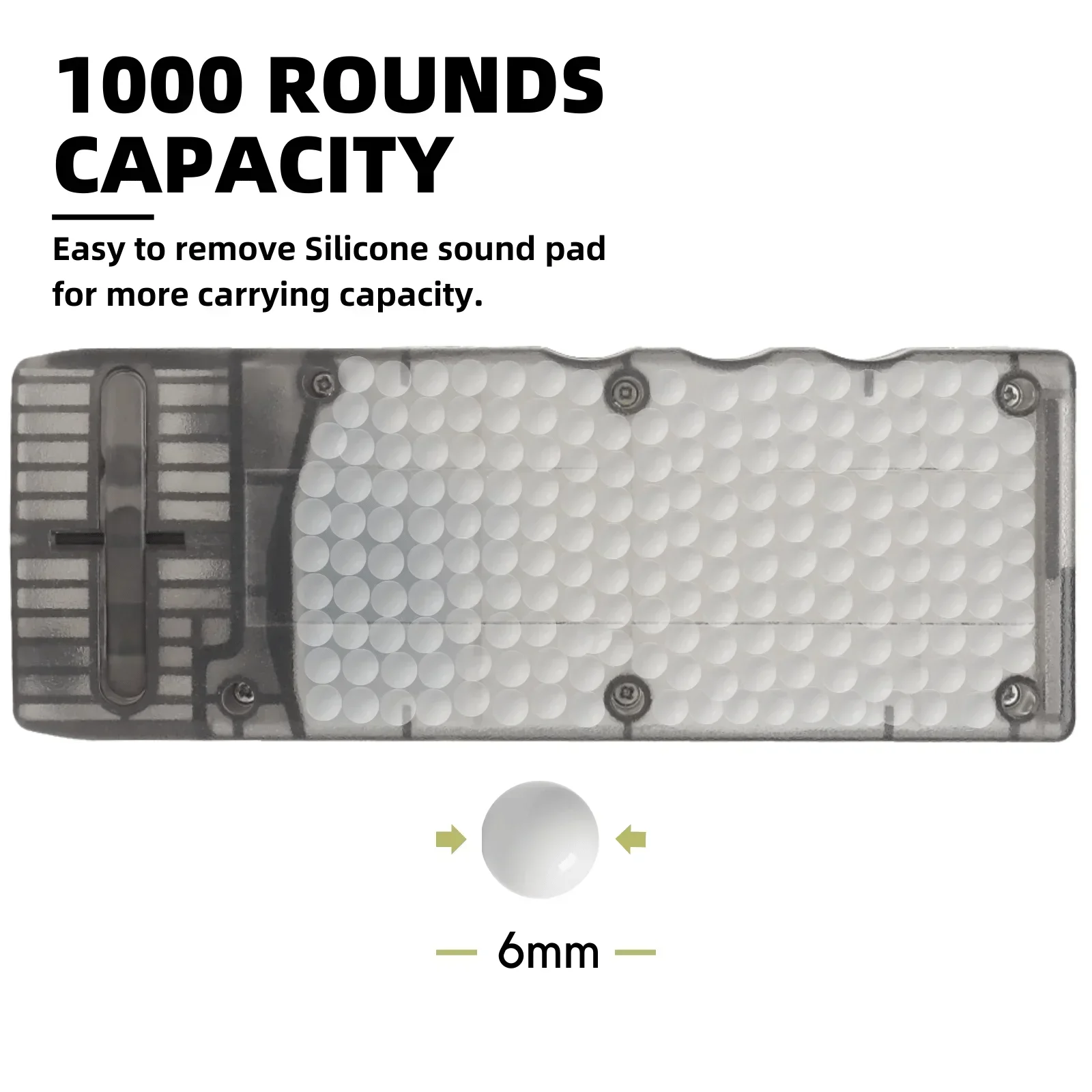 SuprLoad 1000 Capacity Airsoft Speed Loader with Sound Dampening Pad for 6mm BBs, M4 Hand Crank Magazines Airsoft Gear