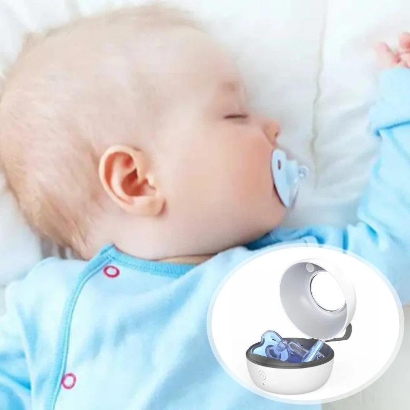 Compact Pecifier Desinfektionsmittel Soother Reinigungsspeicherbox eingebaute 4pcs UVC Lamp Perlen USB C wiederaufladbar für