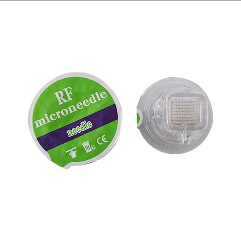 Disposable Insulated Green RF Microneedling Cartridge Gold Plated 10/25/64 Pins Nano Cartridges For Fractional RF Machine