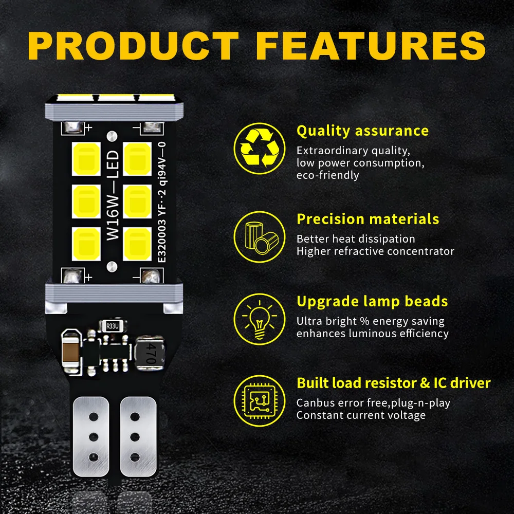 4x bombillas LED Canbus T15 W16W luces de marcha atrás 2835SMD lámpara trasera LED de respaldo para BMW 5 Series E60 E61 F10 F11 F07 Mini Cooper