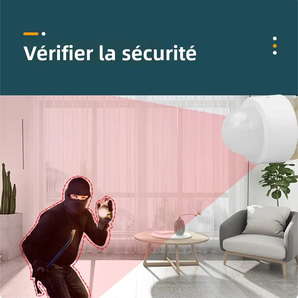Haozee 2 en 1 Zigbee Mini détecteur de mouvement PIR + lumière Lux brillante capteur d'alarme antivol de sécurité infrarouge passif